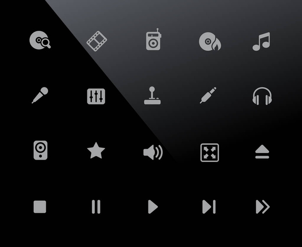 Media Player Icons // 32px Series - Vector icons adjusted to work in a 32 pixel grid. - Вектор,изображение