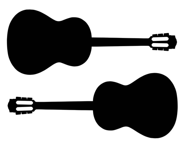Ακουστικές κιθάρες σιλουέτας - Φωτογραφία, εικόνα
