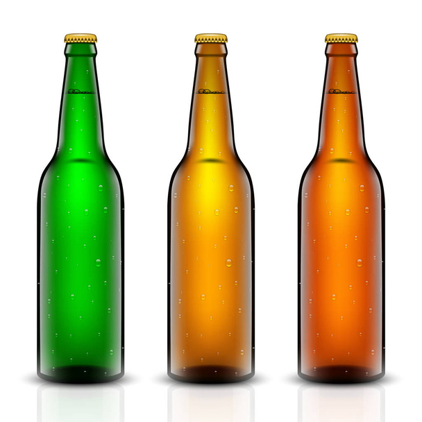 Beer bottle vector set. - Vektor, Bild