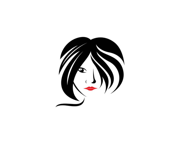 hair woman and face logo and symbols  - Διάνυσμα, εικόνα