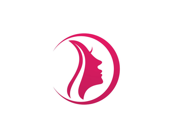 hair woman and face logo and symbols  - Vector, Image