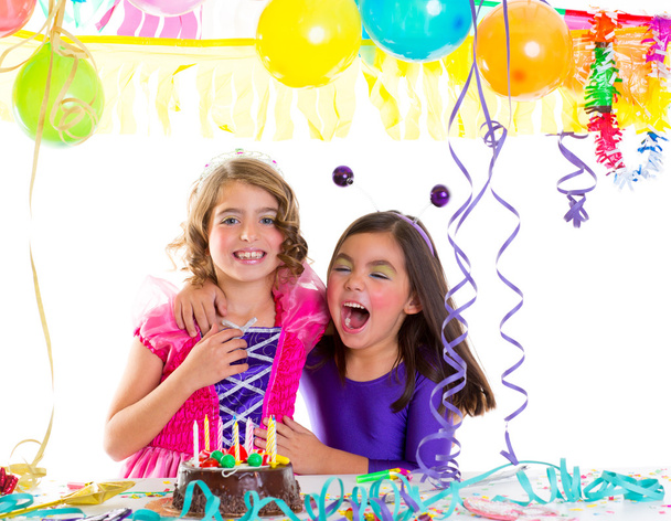 children happy hug in birthday party laughing - Foto, Bild