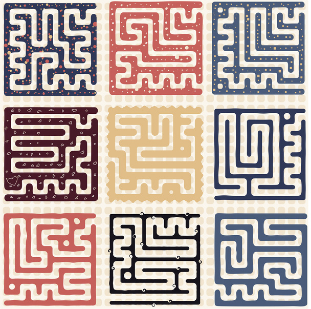 Set of Maze - Vettoriali, immagini