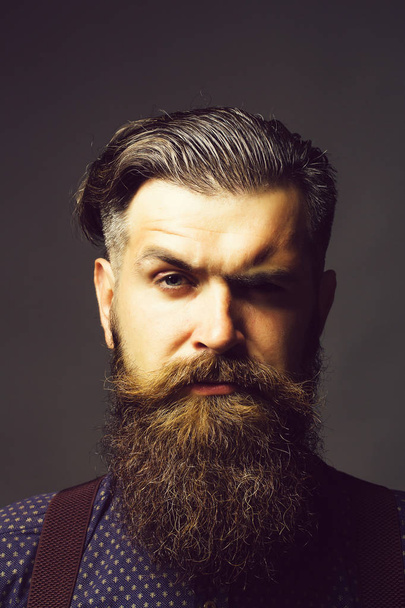 Handsome man with long beard - Fotoğraf, Görsel