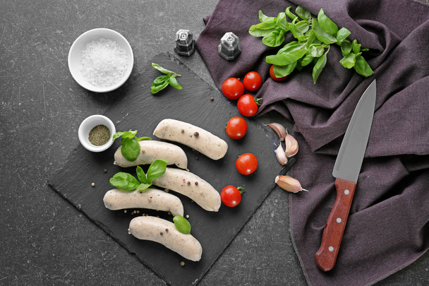 Delicious white sausages - Фото, изображение