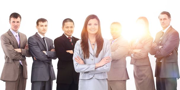 mujer de negocios con un equipo de negocios multiétnico
 - Foto, Imagen