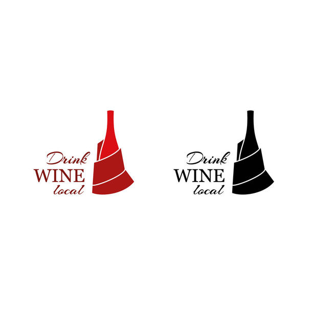 Drinken van de wijn lokale Logo sjabloon - Vector, afbeelding