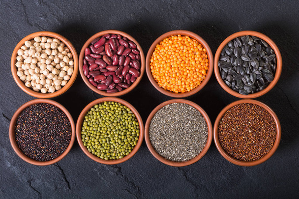 Cereals and beans in bowl  - Fotografie, Obrázek