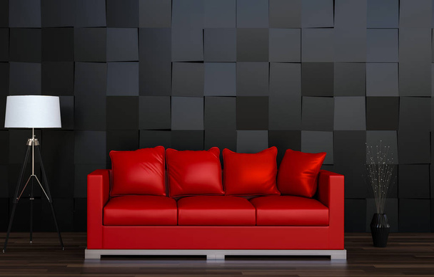 3D rendering of interior modern living room  - Фото, зображення