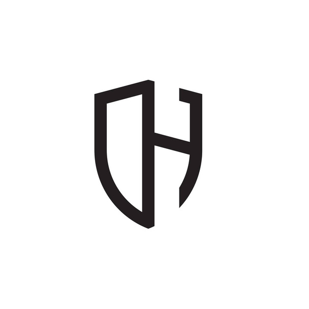Initial letters line shield shape logo - Vector, Image