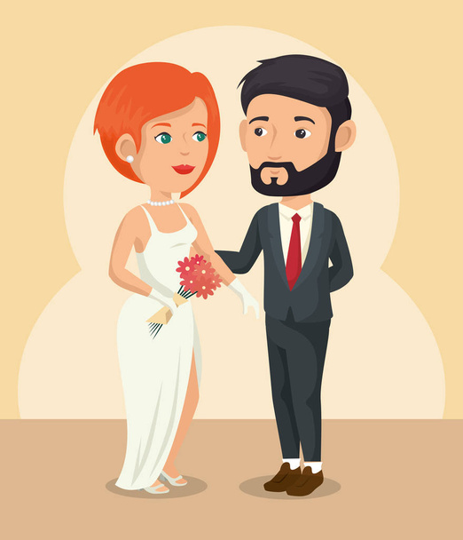 Bride and groom design - Vector, Image