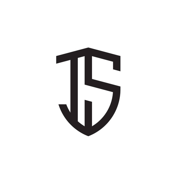 Initial letters line shield shape logo - Vector, Image