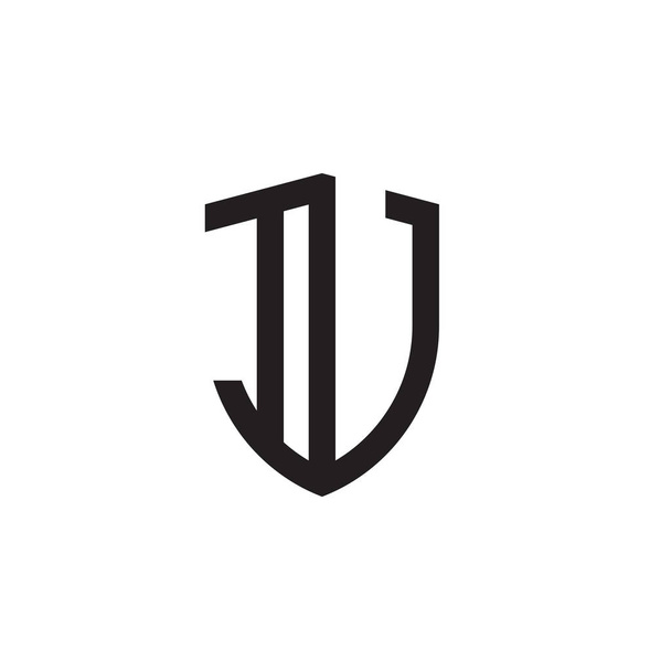 Letras iniciales línea escudo forma logo
 - Vector, imagen