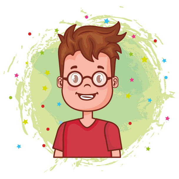 μικρό ευτυχισμένο αγόρι avatar χαρακτήρων - Διάνυσμα, εικόνα