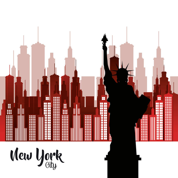 New york city Liberty jelenet szobra - Vektor, kép
