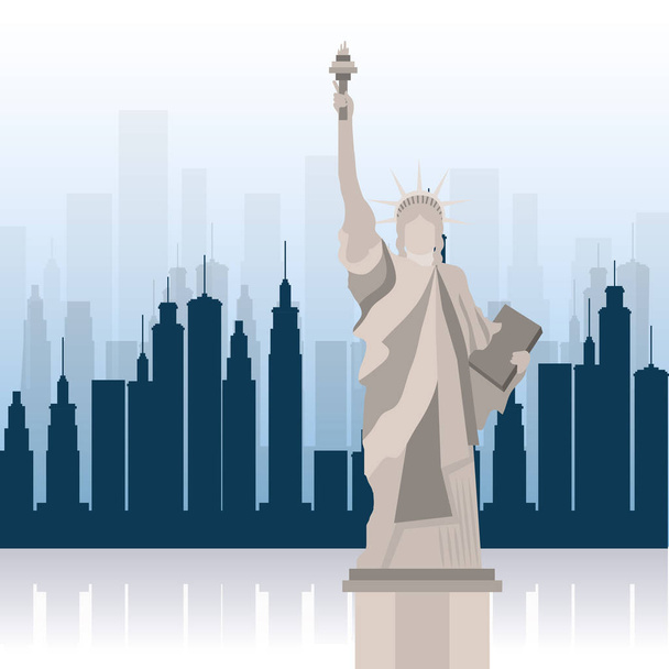 Нью-Йорк статуя свободи-сцени - Вектор, зображення