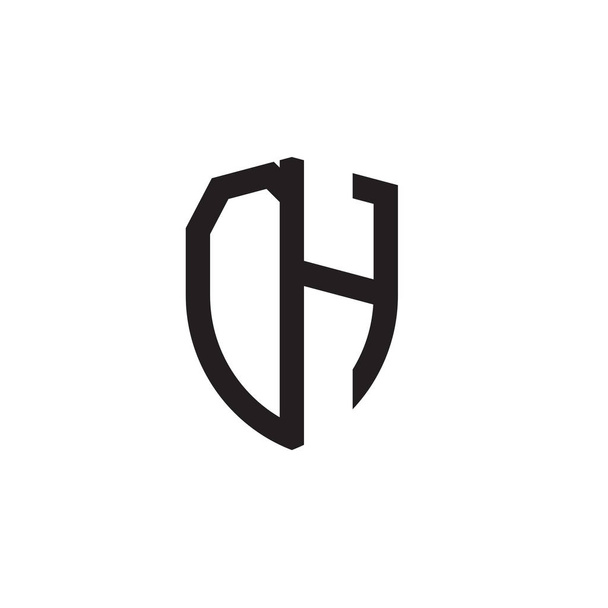 Letras iniciais linha escudo forma logotipo
 - Vetor, Imagem