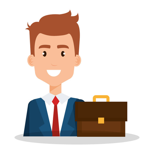 zakenman met portefeuille avatar - Vector, afbeelding