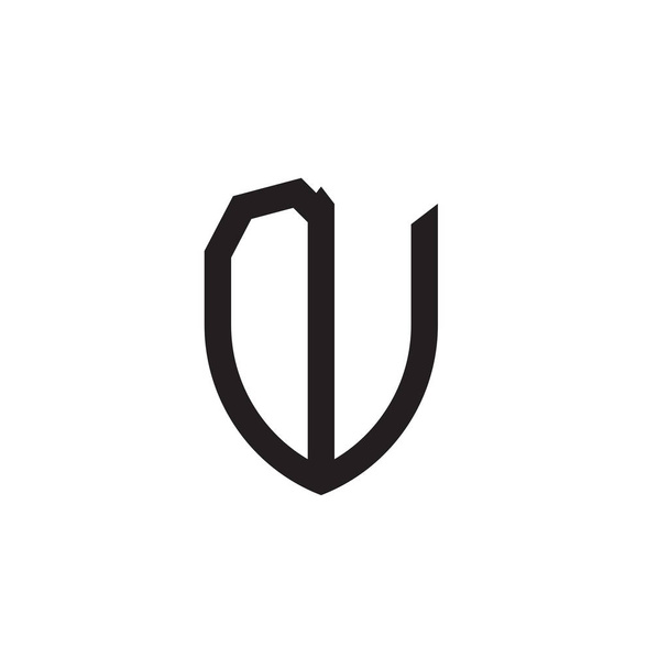 Başlangıç harfi çizgi kalkan şekli logosu - Vektör, Görsel