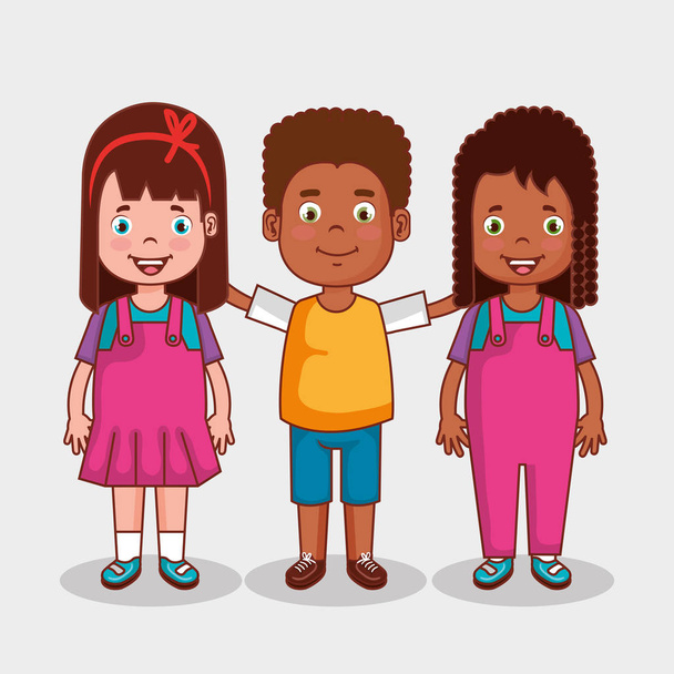 kleine kinderen groepskarakteristieken avatars - Vector, afbeelding