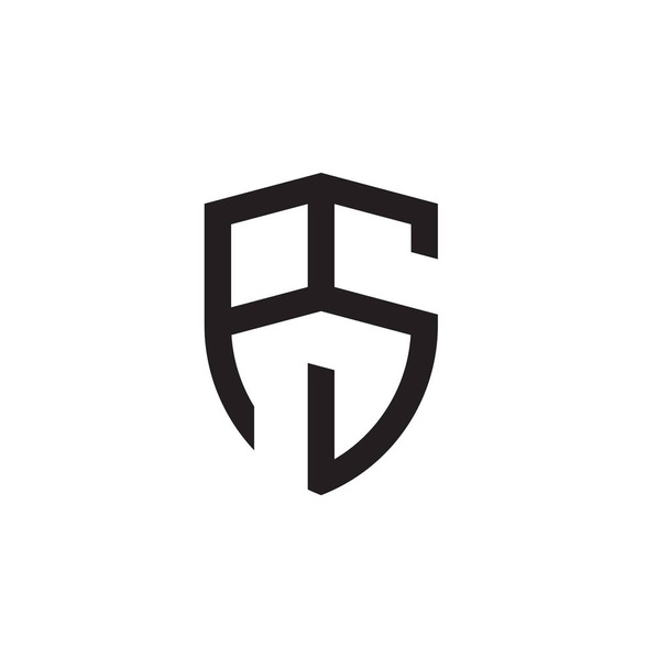 Lettres initiales ligne bouclier forme logo
 - Vecteur, image