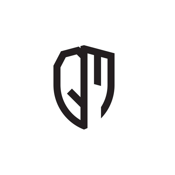 BEGINLETTERS lijn schild vorm logo - Vector, afbeelding