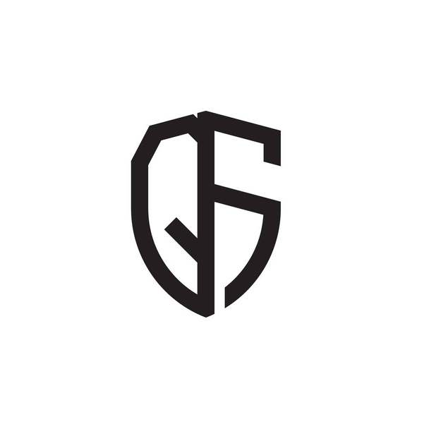 Letras iniciales línea escudo forma logo
 - Vector, Imagen