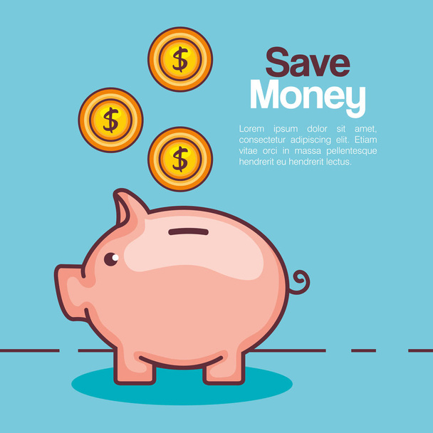 piggy savings money icon - Vector, Image