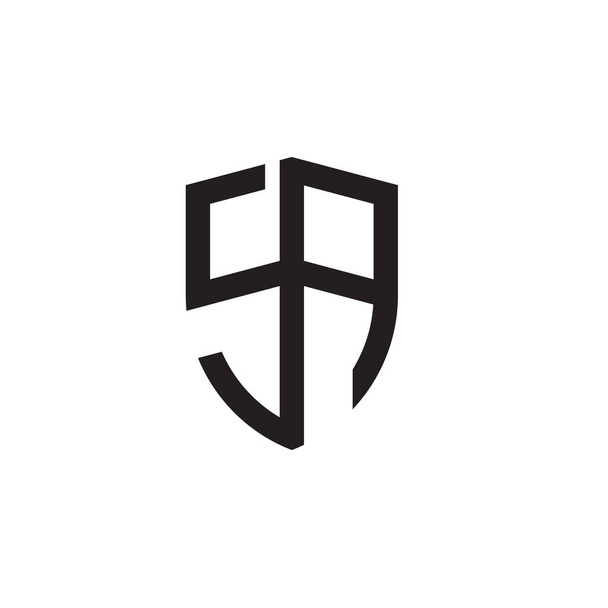 Kezdőbetű vonal pajzs alakú logó - Vektor, kép