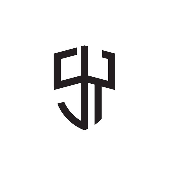 Počáteční písmena linie štít tvaru logo - Vektor, obrázek
