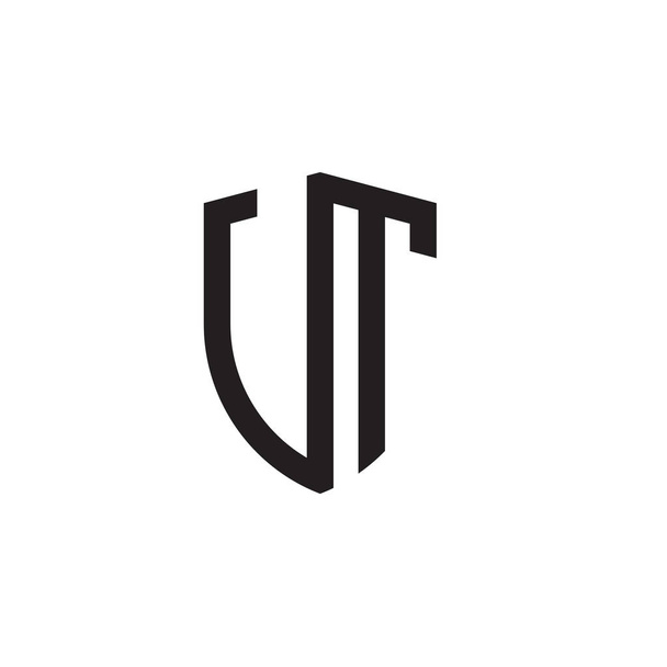 Αρχικές επιστολές γραμμή ασπίδα σχήμα λογότυπο - Διάνυσμα, εικόνα