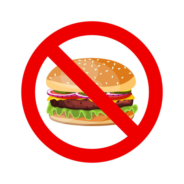 No hamburger allowed sign. - Vector, Image