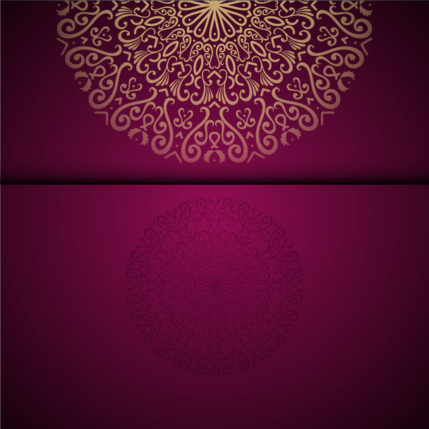 Vector gold oriental arabesque pattern background with place for - Vektor, kép