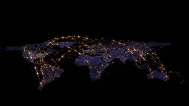 rendu 3D du meilleur concept du réseau mondial, l'Internet, la communication mondiale, les affaires, les flux de trafic. Éléments de cette image fournis par la NASA
 - Photo, image