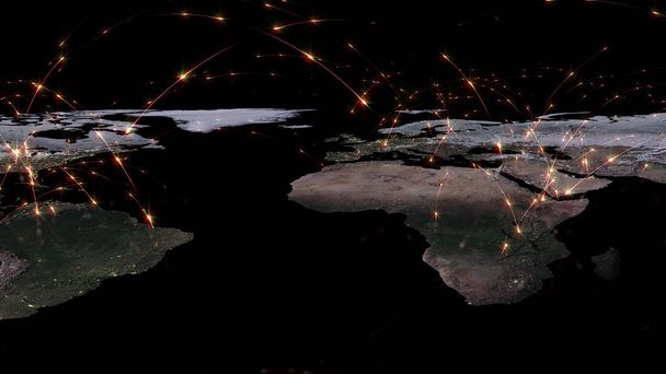 τρισδιάστατη απεικόνιση του ο καλύτερος ιδέα του παγκόσμιου δικτύου, Internet, παγκόσμια επικοινωνία, επιχειρήσεις, κυκλοφορία ροές. Στοιχεία αυτής της εικόνας επιπλωμένα από τη Nasa - Φωτογραφία, εικόνα