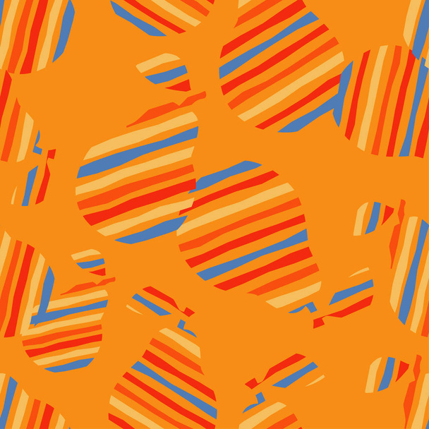 Seamless vector background with striped pears. Cute cartoon. Vector illustration.  - Вектор, зображення