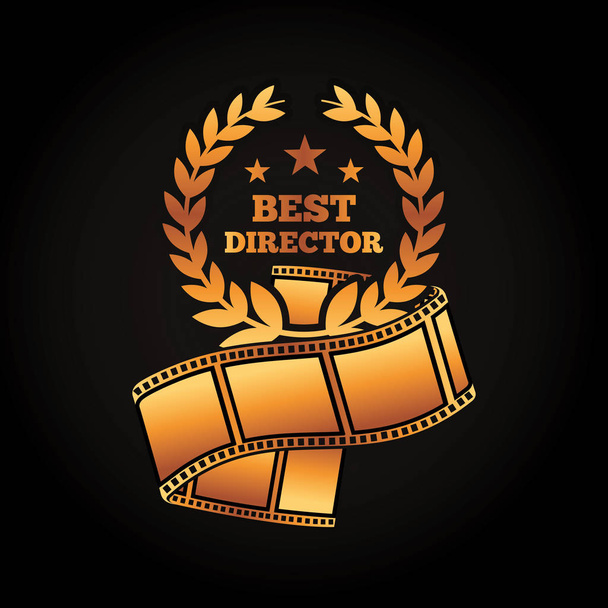 Goldener Preis für den besten Regie-Lorbeerfilm - Vektor, Bild