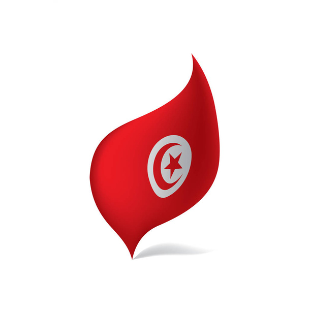 Tunézia zászló, vektor illusztráció - Vektor, kép