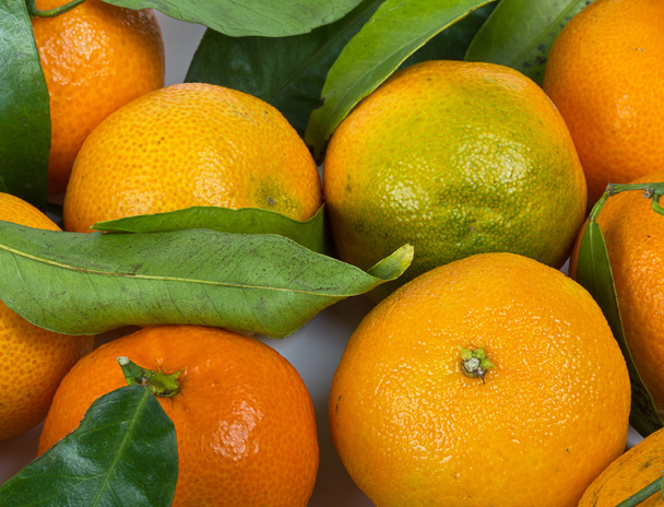 Fresh juicy mandarin fruits on white - Photo, image
