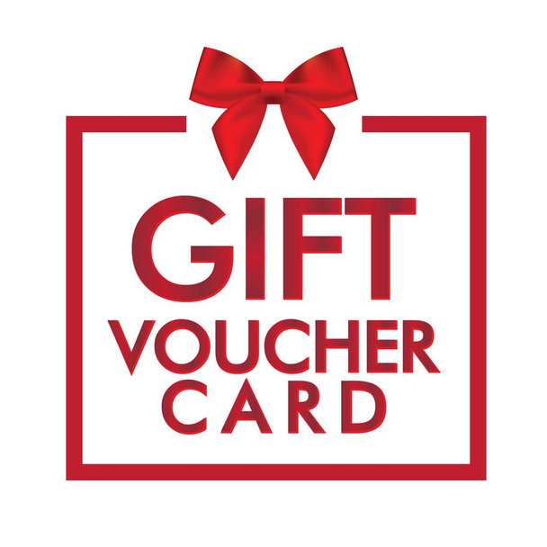 Gift Voucher Card Red Gift Box White Background Vector Image - Vektör, Görsel