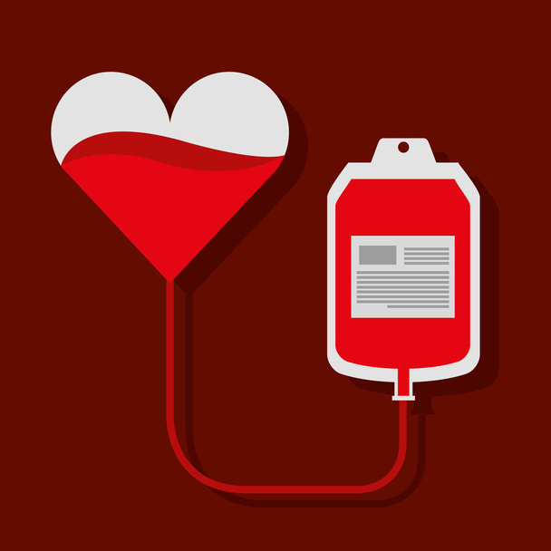 campaña de donación de transfusión de bolsa de sangre corazón
 - Vector, imagen