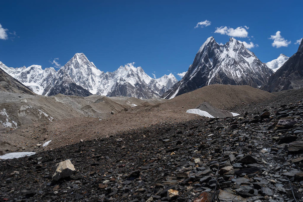 Gasherbrum mountain massif in Karakoram range, K2 trek, Pakistan - Photo, Image
