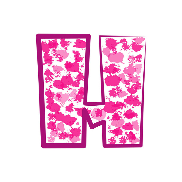 English pink letter H on a white background. Vector illustration. - ベクター画像