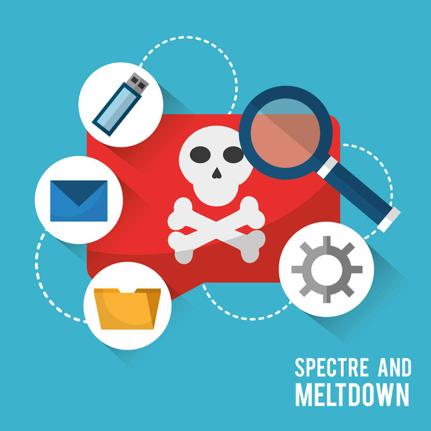 spectre and meltdown virus notification data search - Vector, Image