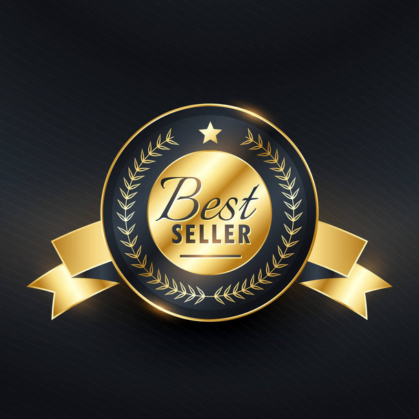 best seller golden label badge vector design - Vector, Image