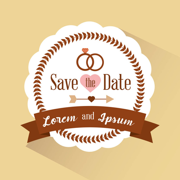 save the date badge romantic retro invitation - Vector, Image