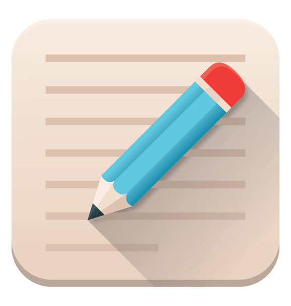 Pen and document writing concept, flat vector icon  - Vector, Imagen