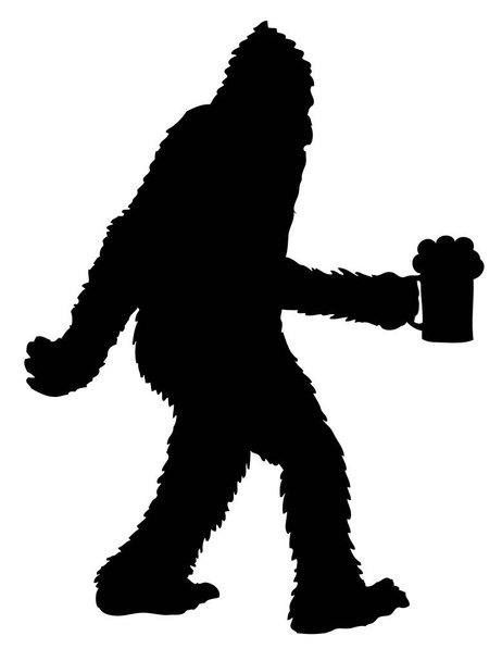 bigfoot a piedi con birra
 - Vettoriali, immagini