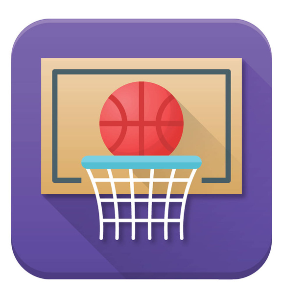 Flat vector icon of a basketball, backboard - ベクター画像