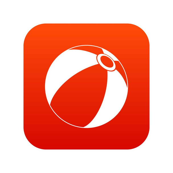 Beach ball icon digital red - Διάνυσμα, εικόνα
